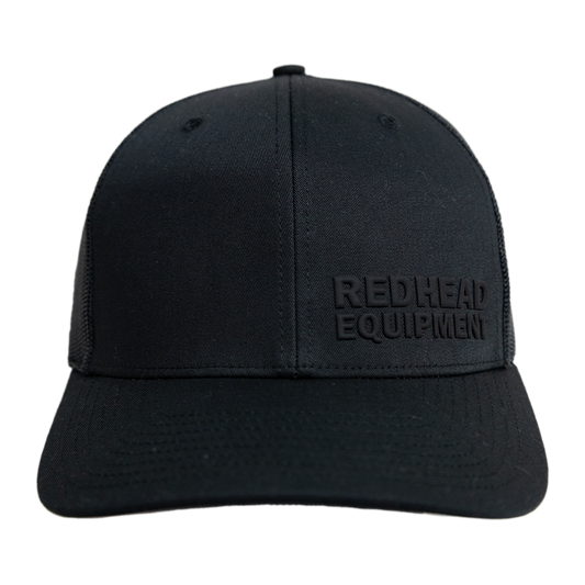 Rubber stacked black on black hat