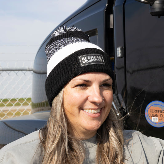 Black and White Striped Toque