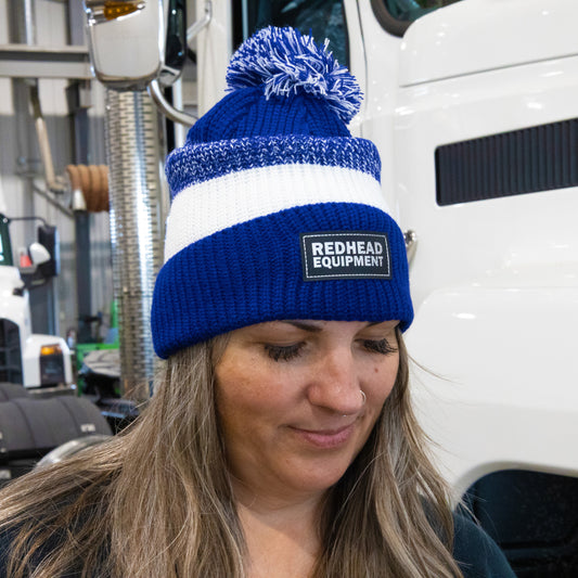 Blue and White Striped Toque