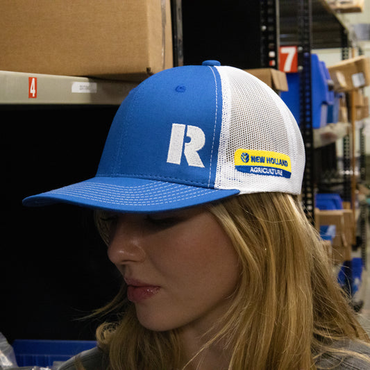 Blue and White New Holland Hat