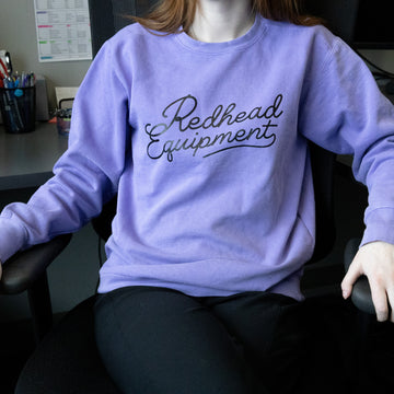 Unisex Purple Cursive Crewneck