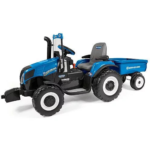 Blue New Holland Tractor with Trailer