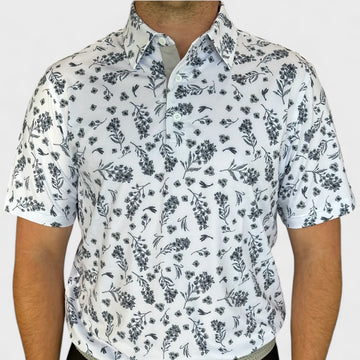 Men's White Prarie Golf Polo