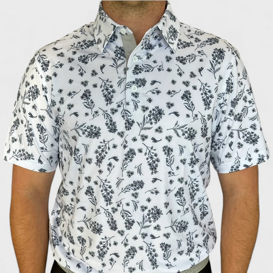 Men's White Prarie Golf Polo