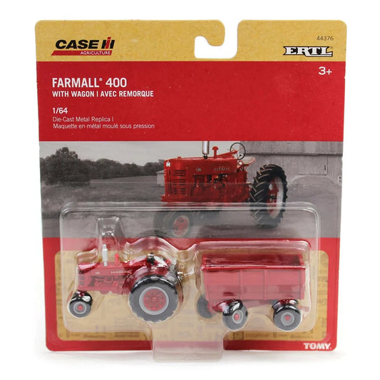 Case IH Farmall 400 Tractor with Narrow Front & Flarebox Wagon