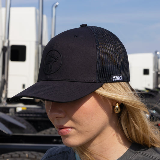 Black Rubber Mack Logo Hat